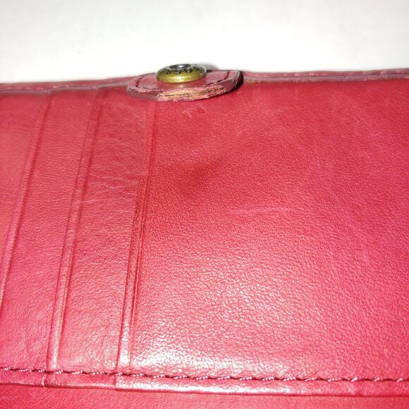 Fossil Long Live Vintage Leather Wallet Red - Picture 11 of 16